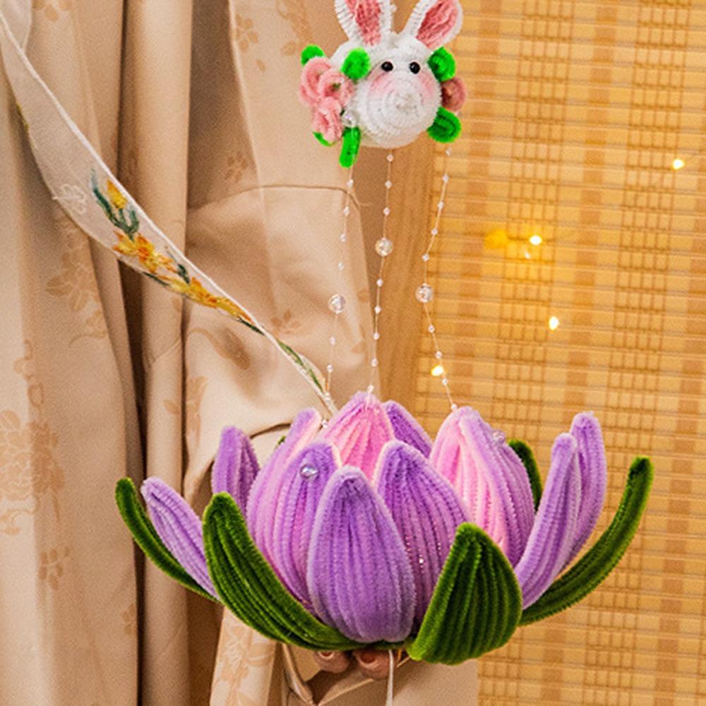 DIY Material Bag Bell Flower Lantern Chinese Style DIY Mid-Autumn Glowing Lantern  Toy