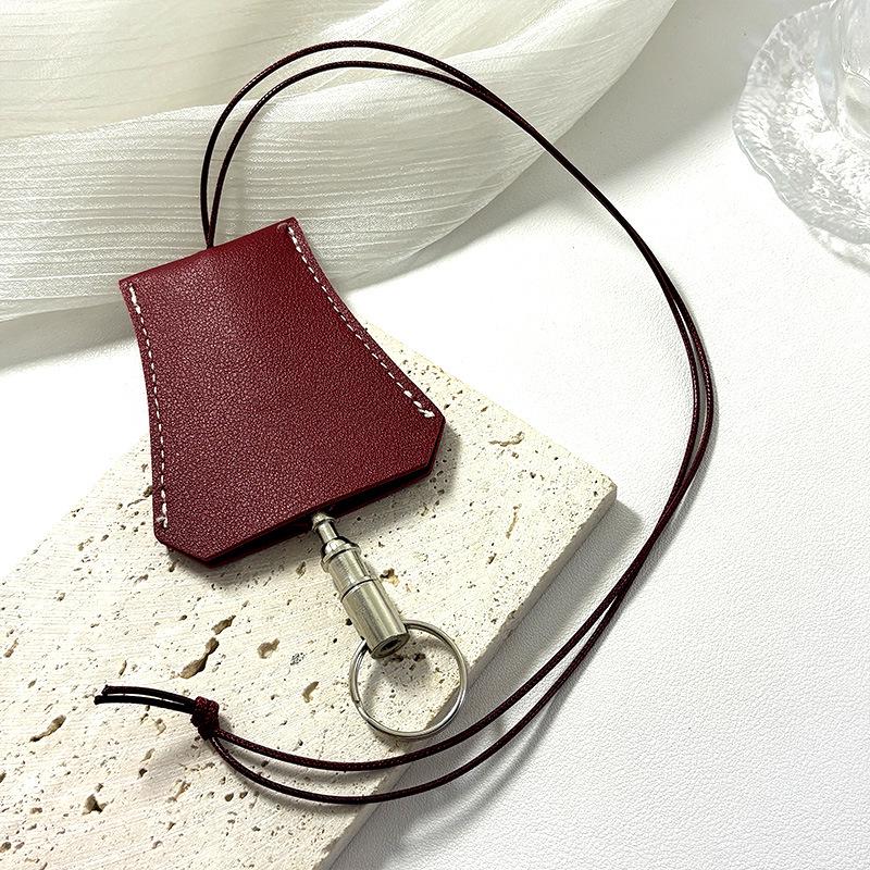 Portable Leather Cool Style Necklace Bag for Bluetooth Headset, Glasses, Keys