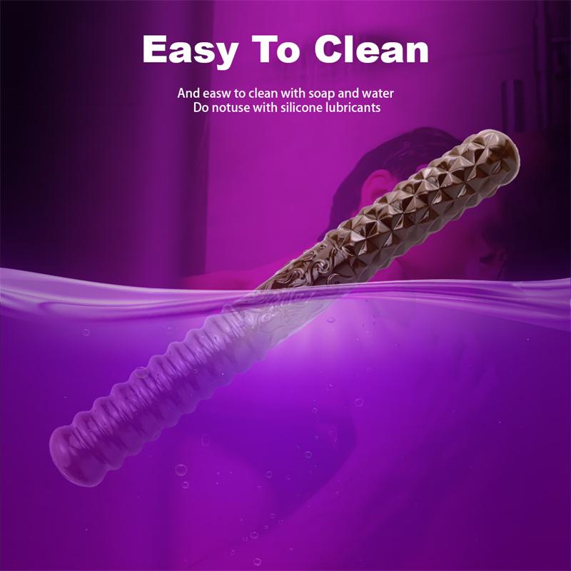 Coffee Double-headed Gold Hoop for Women's Double-headed Dildo Oversized Thick and Long Dildo Anal Plug