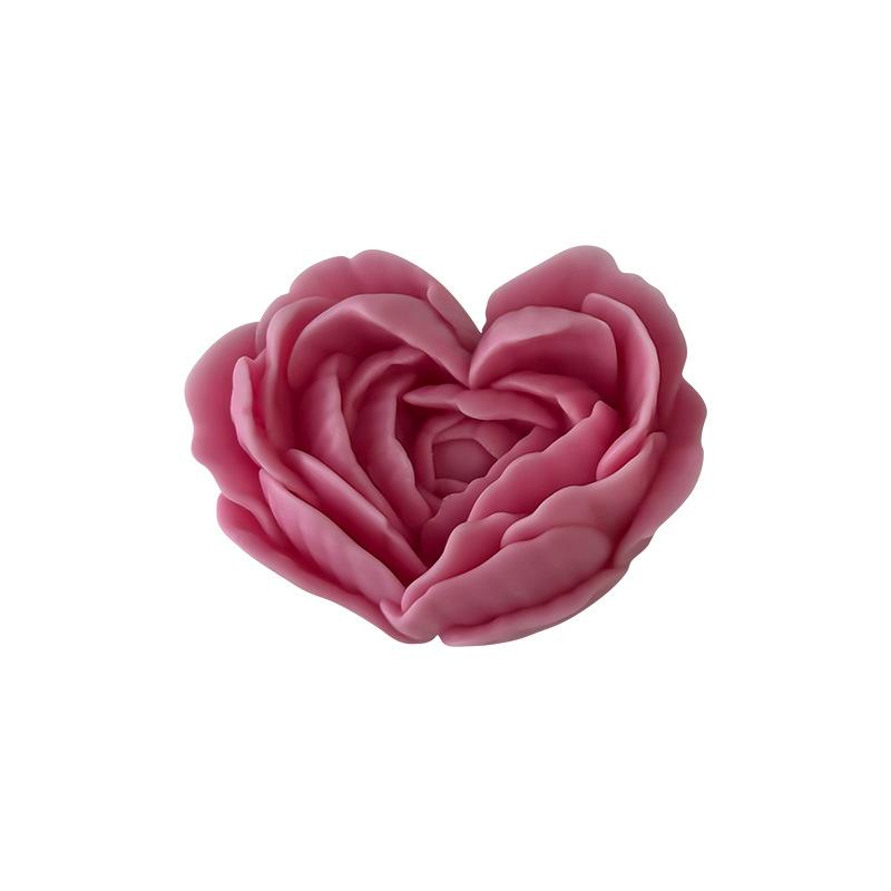 Kärlek Blomma Silikonform DIY Hjärtformad Rosdoftande Ljus Gips Tvål Hartsformar Handgjord Choklad Dessert Tårta Verktyg