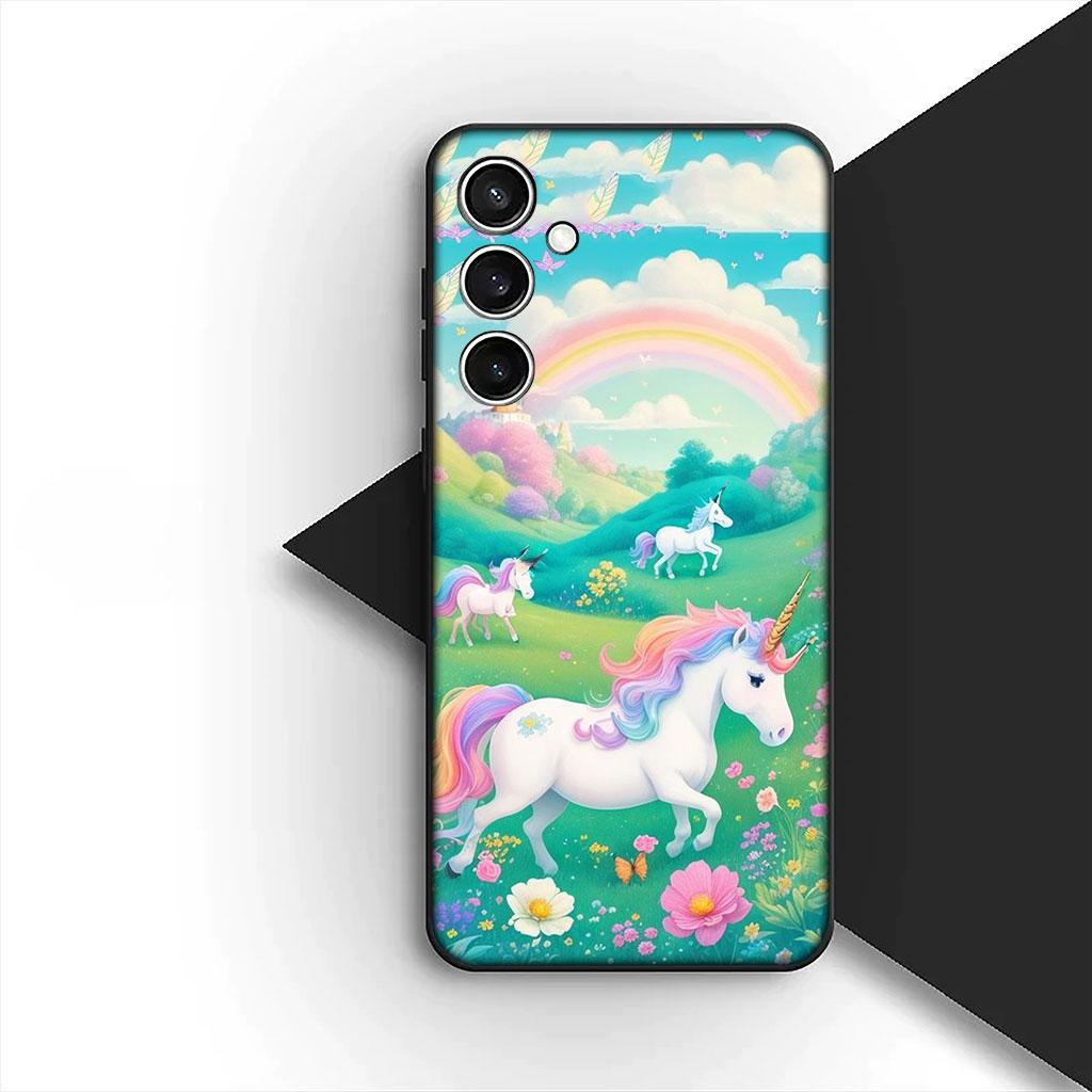 Phone Cover for Samsung Galaxy S22 S21 S20 FE Ultra Plus A07 A17 A15 A16 A25 A57 A37 Casing Soft Case Unicorn Horse Wallpaper