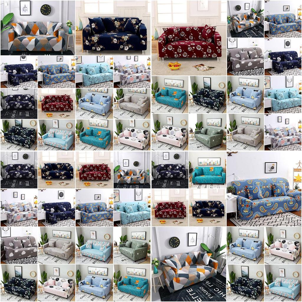 Elegant Floral Print Stretch Tight Slipcovers For Sofas With Soft Elastic Fit And Wrinkle Resistance