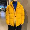 Pánska páperová bunda Zimná Hrubá Teplá Vatovaná Bunda s Kapucňou Kabát Jednofarebný Zips Gombíky Kabáty Chlebová Bunda