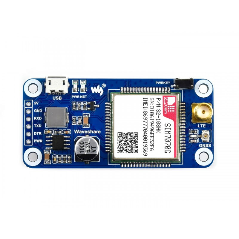 HAT for Raspberry Pi with SIM7070G NB-IoT / Cat-M / gprs / gnss HAT