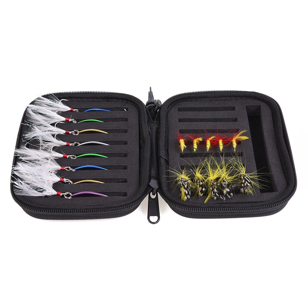 Portable Fishing Flies Bag Ultralight Shock-resistant Double Sided Lure Storage Bag Pouch With Divider Protective Case