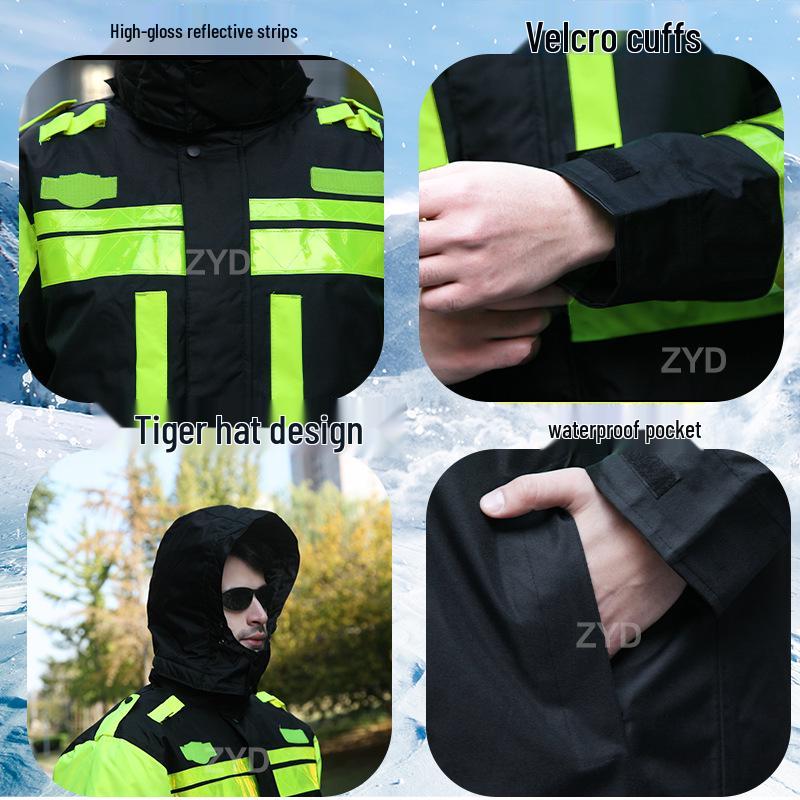 Reflective Raincoat Set for Traffic Duty and Flood Control - Men's Sanitation Labor Protection