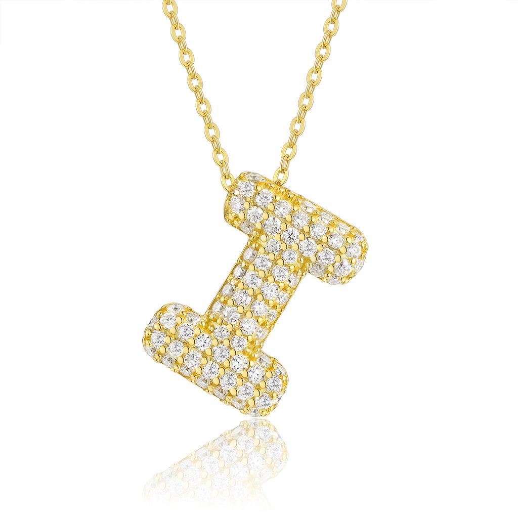 Letter Pendant Necklace 925 Silver Plated 18K Gold Collarbone Chain Fashionable Versatile Moissanite Chain