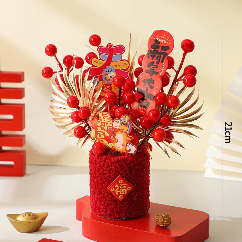 Chinese New Year Decoration Wedding Decoration Horse Year Decoration Flower Vase Hug Bucket Spring Festival Home Decor