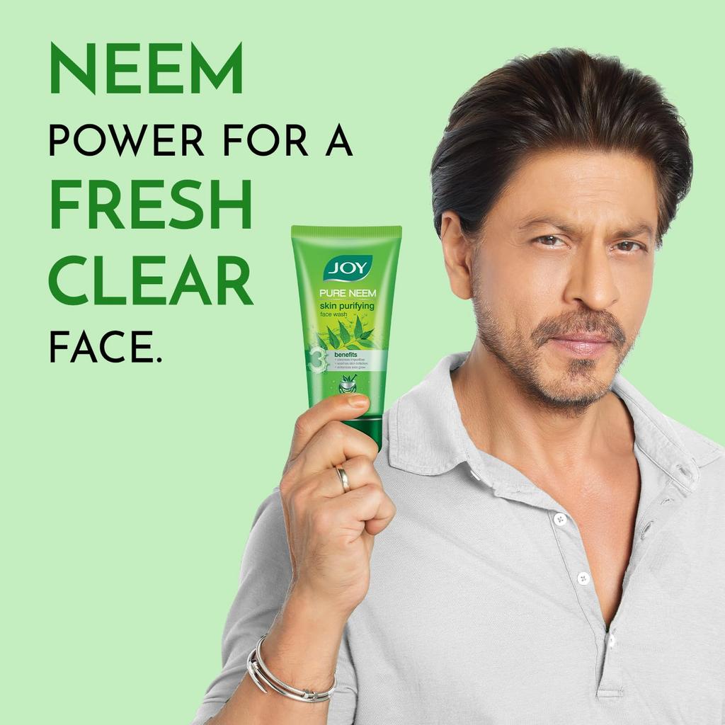 JOY Skin Purifying Neem Face Wash 150ml | Gentle Daily Cleanser For Oily & Acne-Prone Skin | Controls Excess Oil, Minimises Blemishes