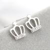 Cross Crown Zircon Women's Stud Earrings for Students Princess Imitation Allergic Earrings