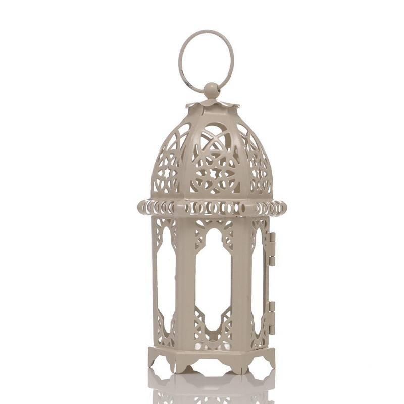 Vintage Hollow Moroccan Iron Lantern Tea Light Hanging Candle Holder Candlestick