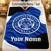 Flannel BlanketLeicester City Custom Name Text Personalized Soft Warm Throw Blanket Home Decor Gift