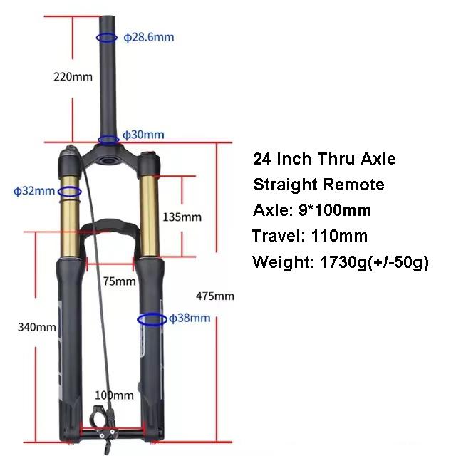 BOLANY 20inch/24inch Air Suspension Mtb Straight Manual/Remote Shock Absorber Rear Corolla Structure Design for Student‘s Bike
