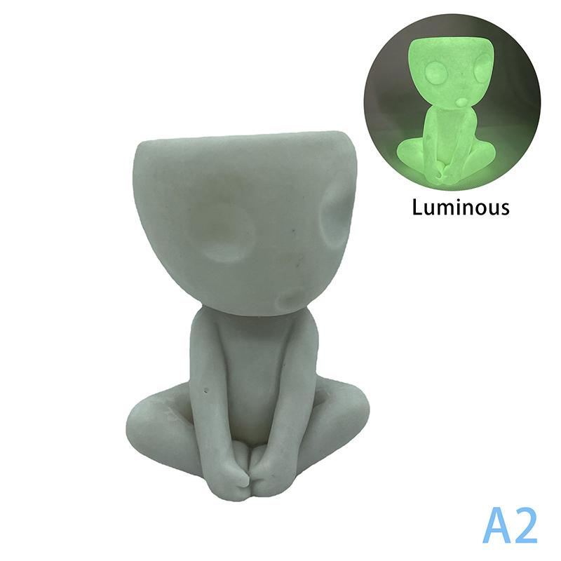 

Светящийся цветочный горшок для лица, милый цветочный горшок из смолы, сочный цветочный горшок со сливным отверстием для декора дома и офиса