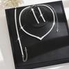 Fashion Versatile V Shaped Jewelry Sets Shiny Rhinestone Tassel Earrings Tennis Bracelet Collarbone Necklaces for Women Set