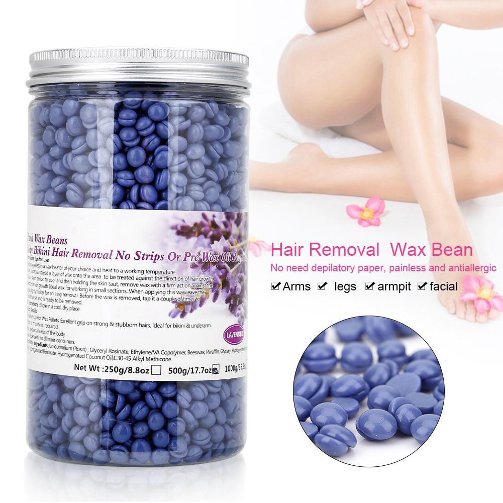 

Depilatory Hot Film Hard Wax Bean Body Care Bikini Leg Hair Remover 500g Chocolate фиолетовый