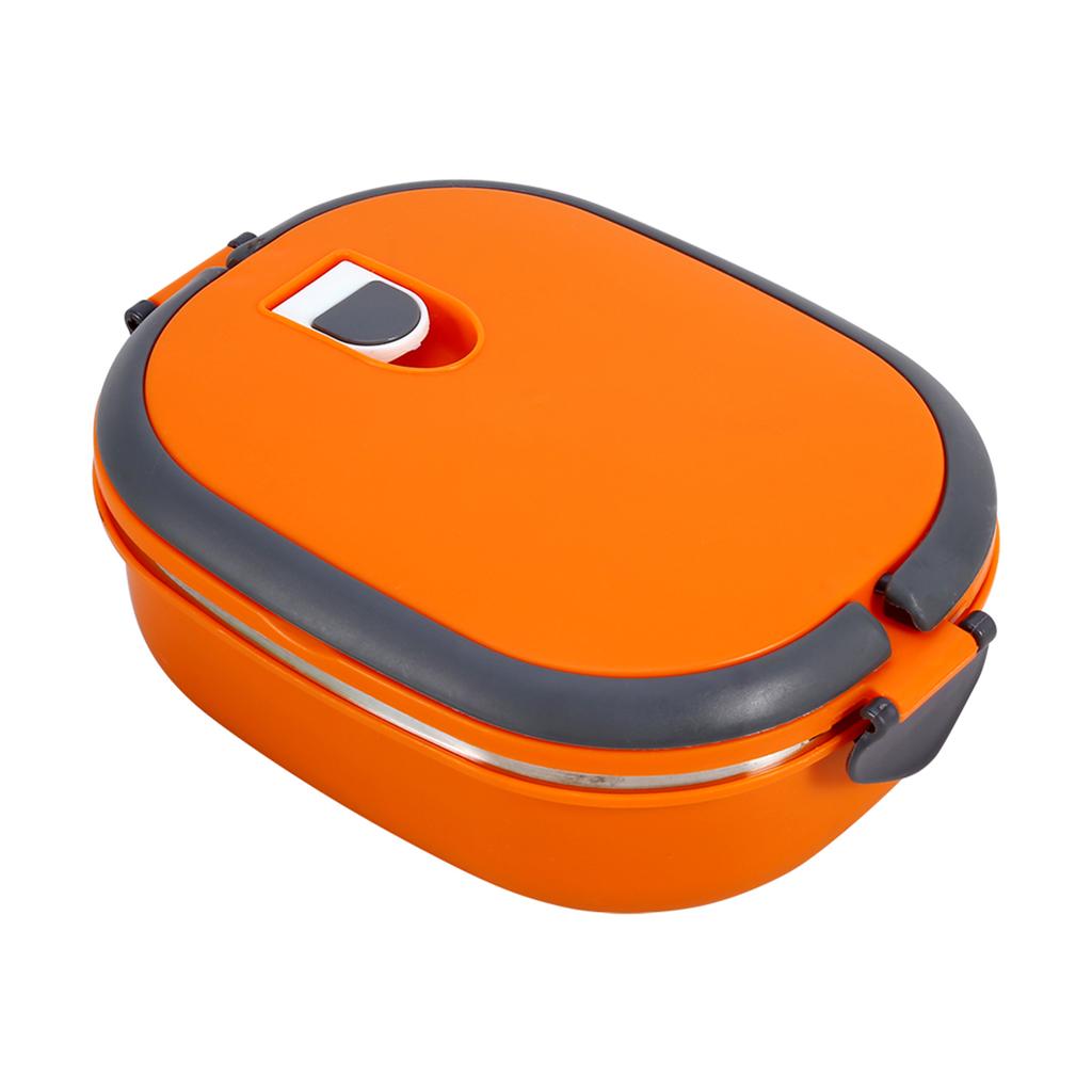 Stainless Steel Insulated Food Storage Supper Dinner Lunch Box 1 Layer Orange