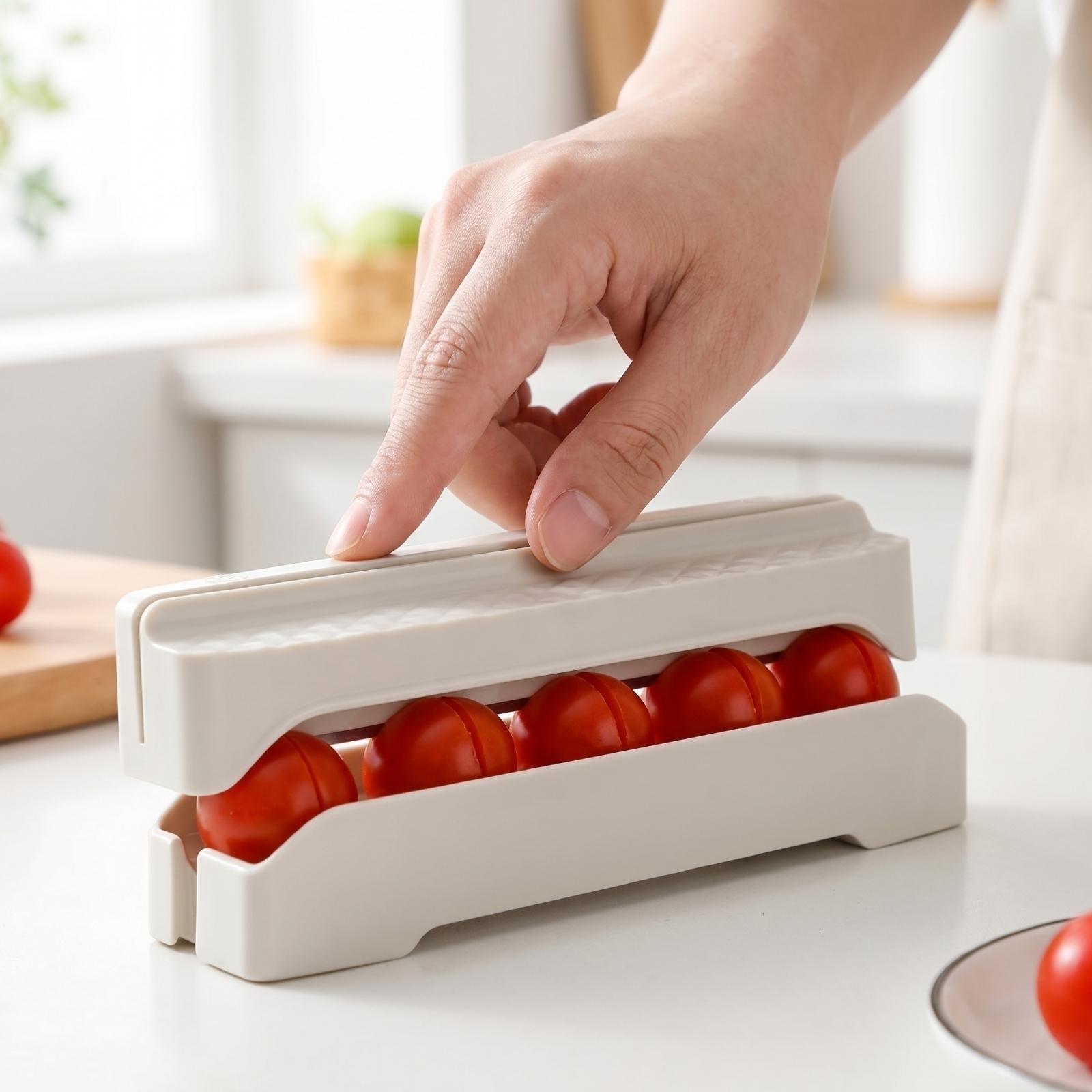 

Tomato Slicer Kitchen Tool Vegetable Fruit Cutter Cherry Tomato Divider for Salad Preparation Restaurant Use Durable Design One Size белый