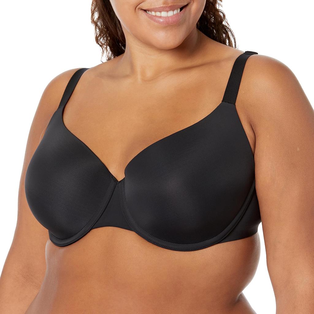 Amazon Essentials Full Cup Soft Petal D100 2-Pack Women's Bra, Pattern/Black,