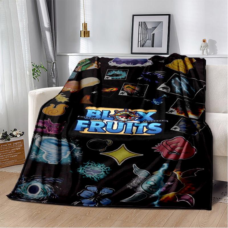 29 Style New B-Blox Fruit Cartoon Flannel Blanket,Soft Throw Blanket for Home Bedroom Bed Sofa Travel Cover Kid Gift