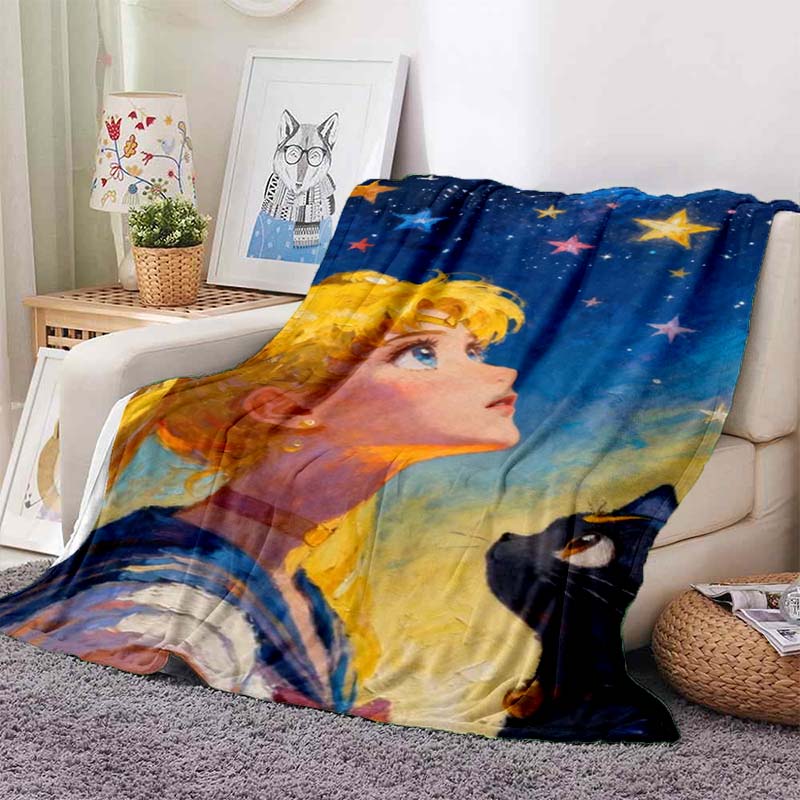 Various styles of Sailor Moon anime character blankets are suitable for use on beds, in bedrooms, on sofas, picnics, and other 1