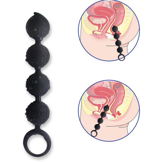 Waterproof Women Soft Rubber Anal Beads Butt Plug Adult Sex Toy Prostate Massage