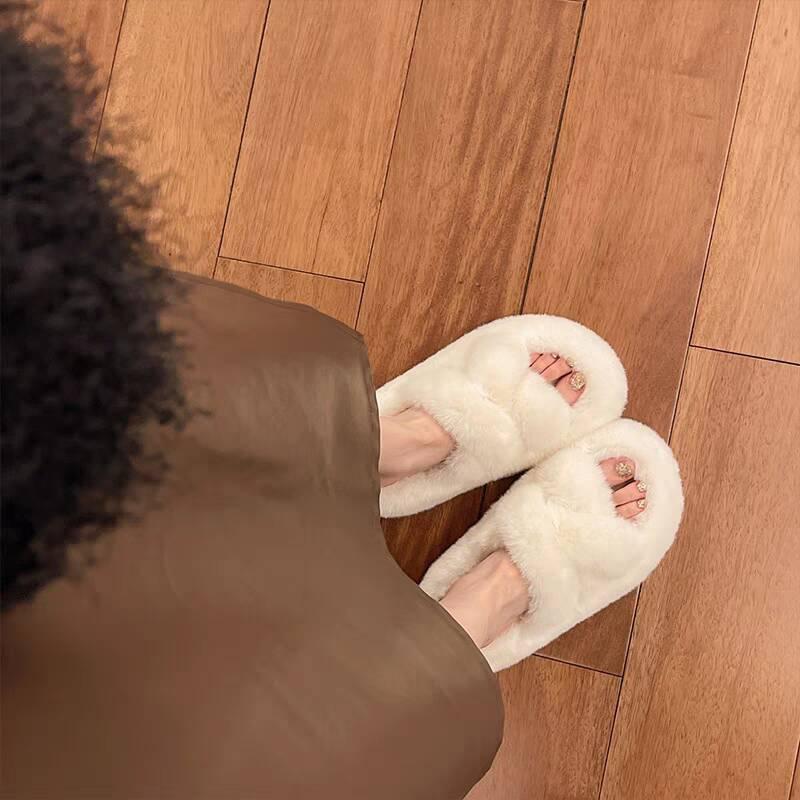 New Style of Casual Snow Shoes with Fleece and Thickened Warmth Cotton Slippers for Women