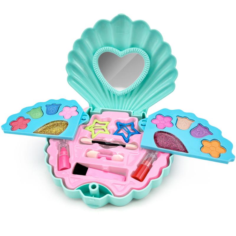 Children S Makeup Princess Makeup Box Girls Toys Makeup Set Lipstick Eyeshadow Safe And Non-Toxic Toys Birthday Christmas Gift синий