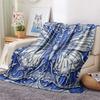 Blue and White Butterflies  Print Flannel Blanket, High quality Comfortable for All Seasons, Home Decor, Warmth and Comfort