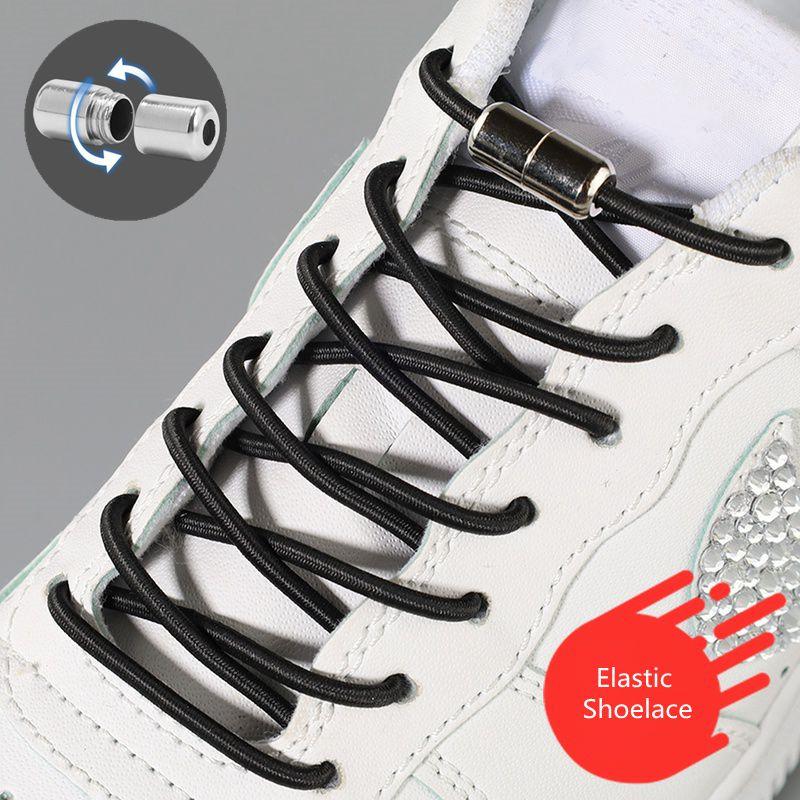 Lacci Elastici Rotondi Senza Nodo per Scarpe da Ginnastica Bambini Adulti Lacci Elastici in Gomma con Chiusura Taglia Unica per Tutte le Scarpe
