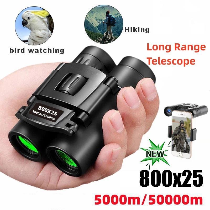 

800x25 Потужний бінокль далекобійного телескопа Hd Zoom Портативний складаний монокуляр нічного бачення при слабкому освітленні 4k для туризму на природі, кемпінгу чорний