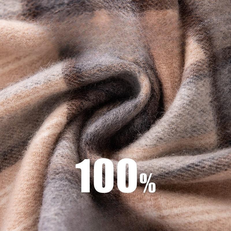Autumn and Winter New British Style Pure Cashmere Scarf Plaid Scarf Men's Warm Neck Protector Couple Style