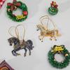 2D Acrylic Horse Year Zodiac Hanging Pendant Christmas Tree Ornaments Lucky Decorative Bag Car Pendants Charms on The Phone