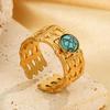 Bohemian Geometric Adjustable Stainless Steel Ring for Women - Non-Fading Fashion Jewelry