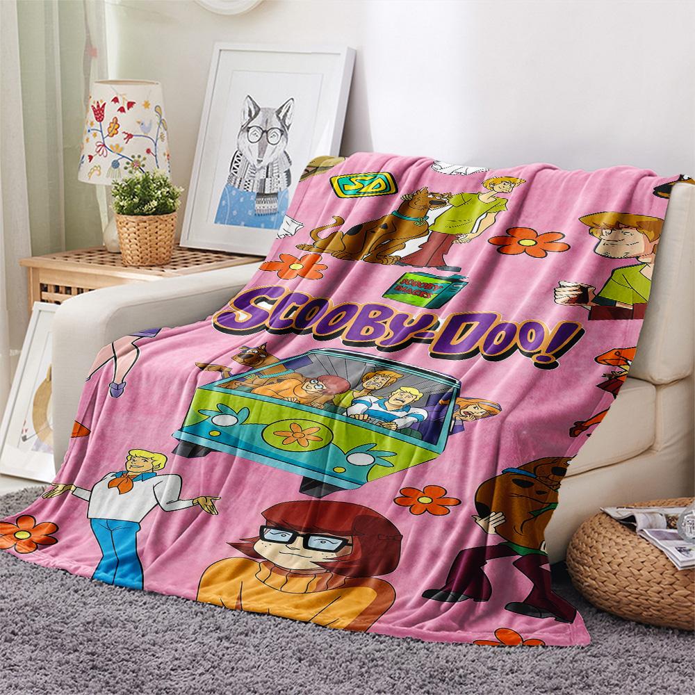 1 Stück Scooby-Doo Aufdruck Flanelldecke, Hohe Qualität, Bequem für alle Jahreszeiten, Heimdekoration, Wärme und Komfort, Perfekt für Weihnachtsgeschenke