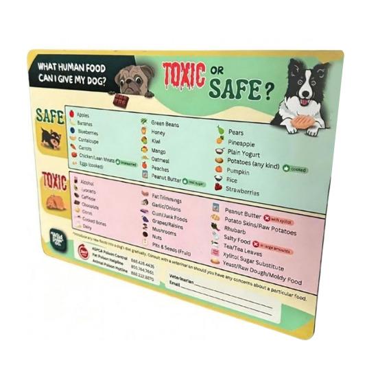 Food List Refrigerator Magnet Dog Food Chart Feeding Eating Emergency Number Fridge Decorative Magnet Puppy