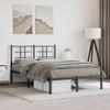 Vidaxl Metal Bed Frame with Headboard, Black, 120X200 Cm