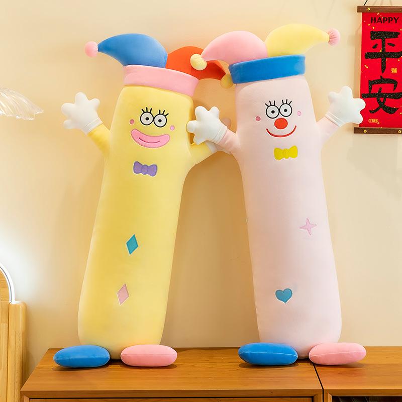 Funny Clown Long Sleeping Throw Pillow Children's Plush Toy Creative Home Ornament Sofa Pillow Activity Props