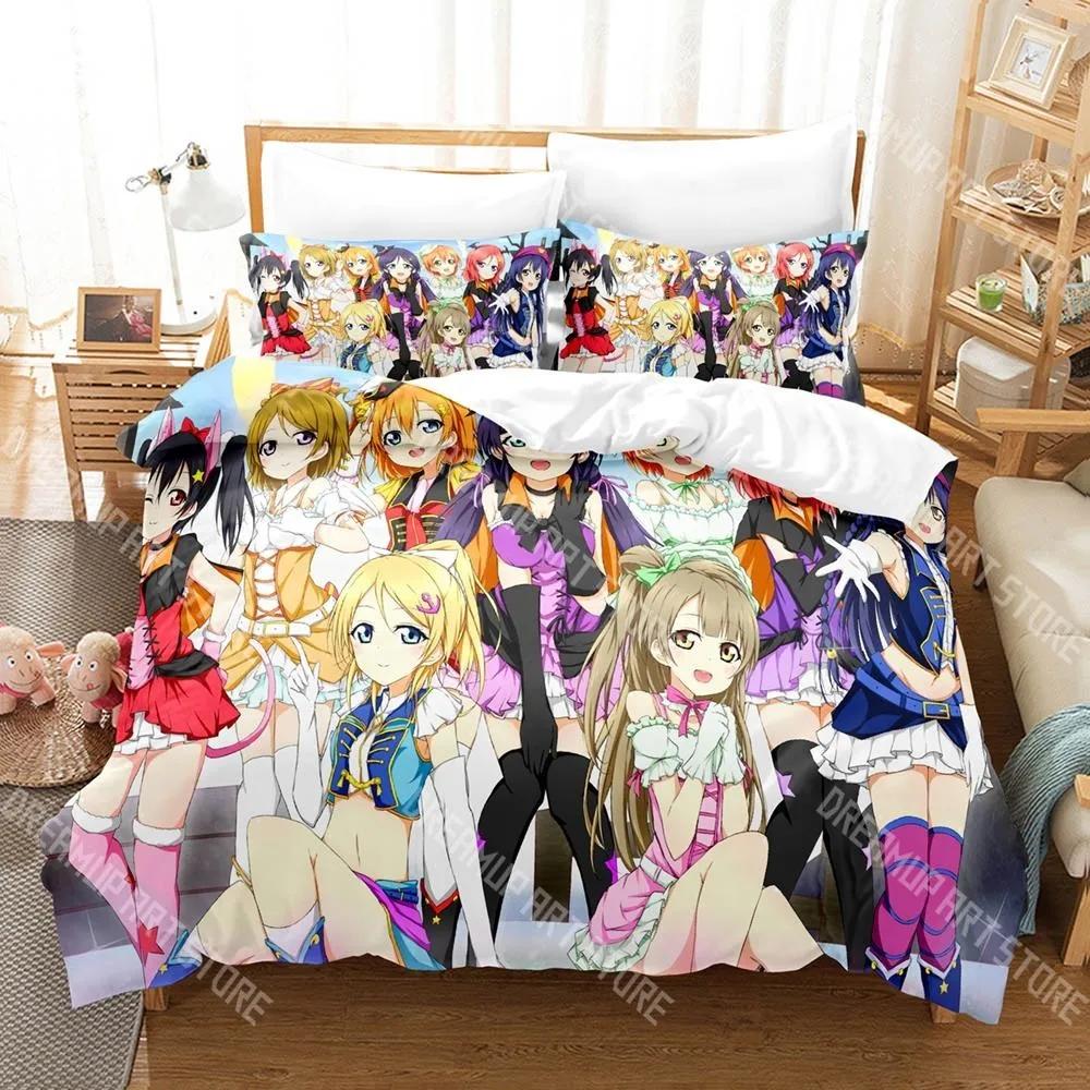3D Print Anime Love Live! Bedding Set Cartoon Anime three-piece set Adult Kid Bedroom Duvetcover Sets