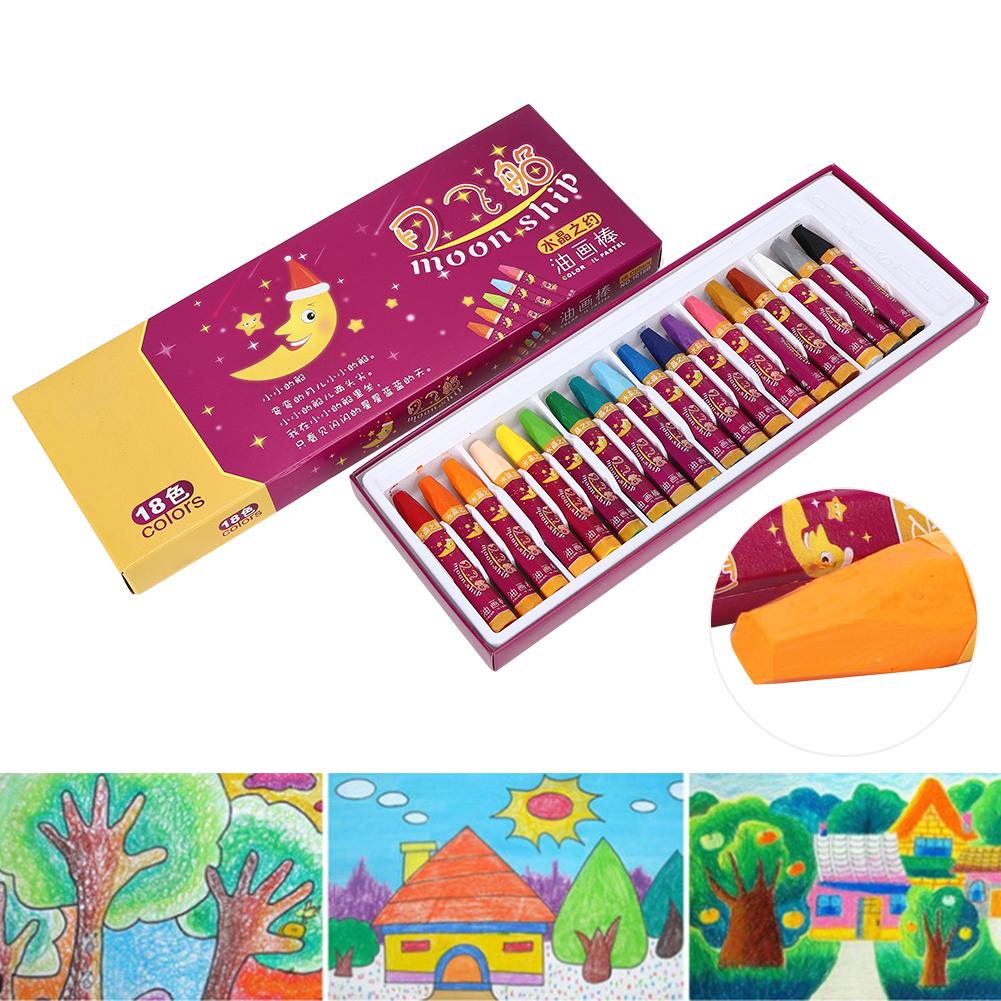 18 stycken oljepasteller giftfria barnritning målarverktyg pappersvaror konstmaterial