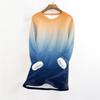 Women's Fashionable Printed Round Neck Long Sleeved Plush Warm Pullover Top
