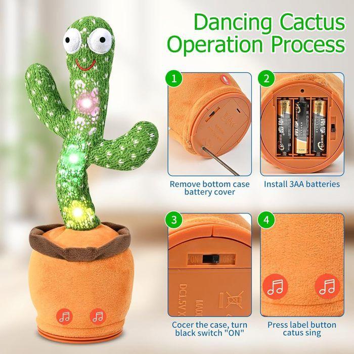 Baby Toy - HAUTSTORE - Dancing Cactus - 120 Songs - Interactive Plush Toy - LED Lighting