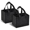 2Pieces 6 Bottle Wine Bag Nonwoven Felt Fabric with Dividers and Handle Wine Bottle Carriers Handbag for Camping Picnics