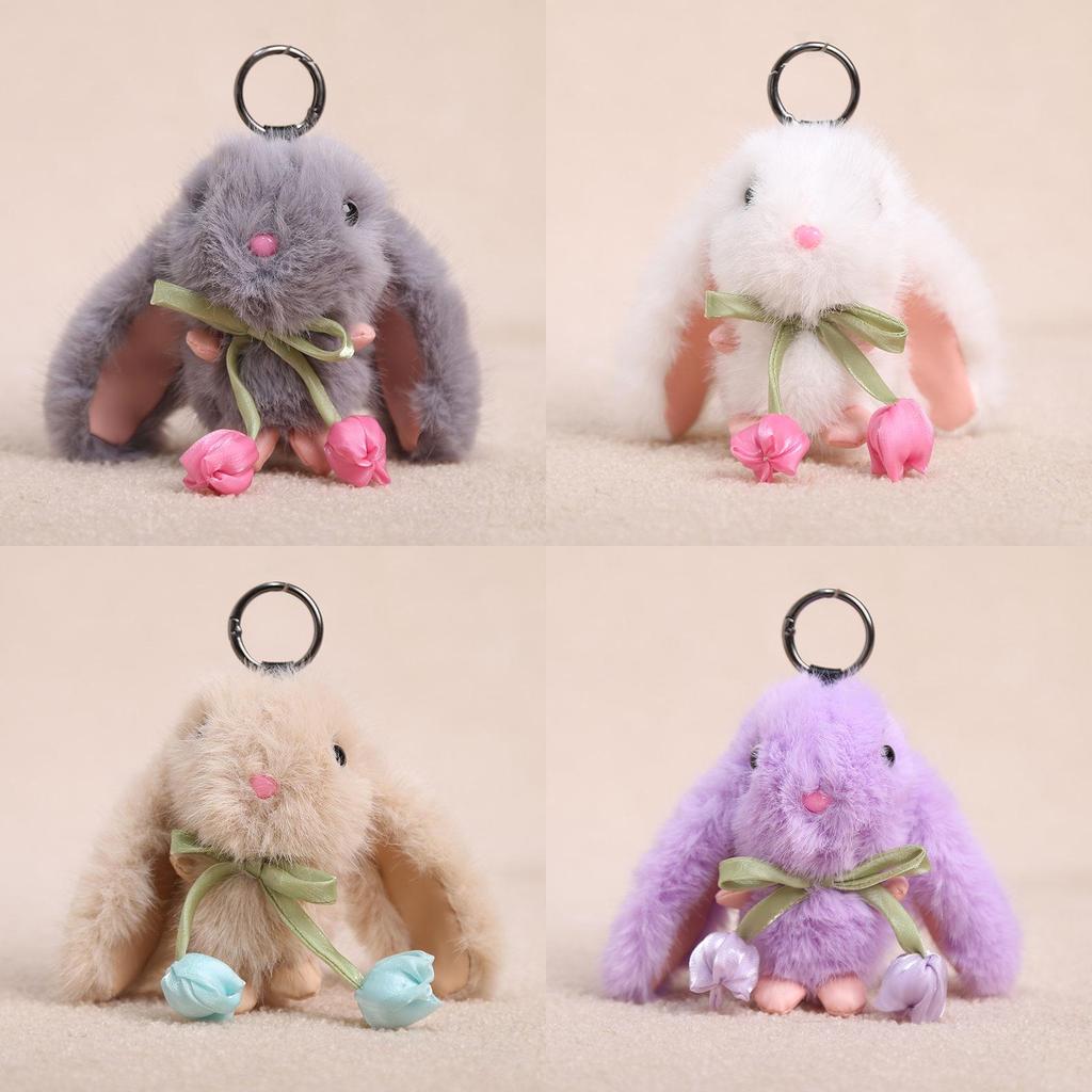 Chaveiro de Coelho de Pelúcia Com Enchimento de Algodão PP Para Meninas e Mulheres