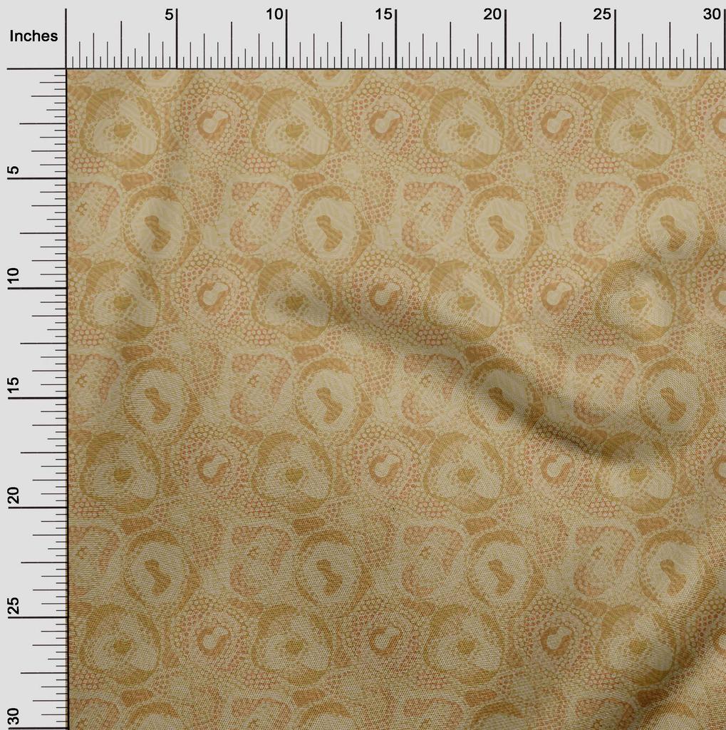 oneOone Cotton Flex Light Brown Fabric Abstracts Diy Clothing Quilting Fabric Print Fabric By Yard 40 Inch