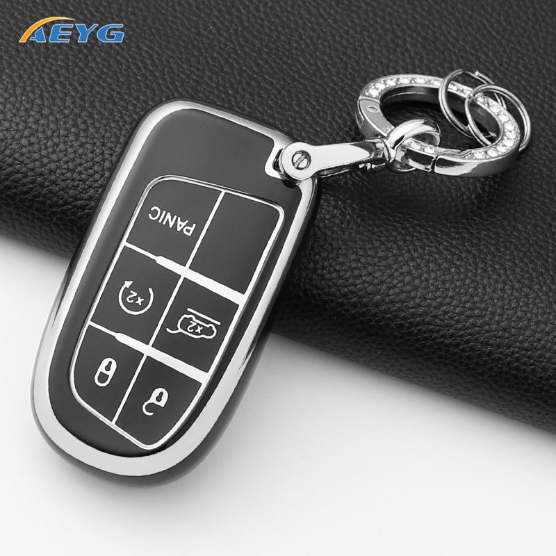 Soft Tpu Car Key Case Cover Shell For Jeep Renegade Grand Cherokee For Dodge Ram 1500 Journey Charger Challenger Fiat Durango