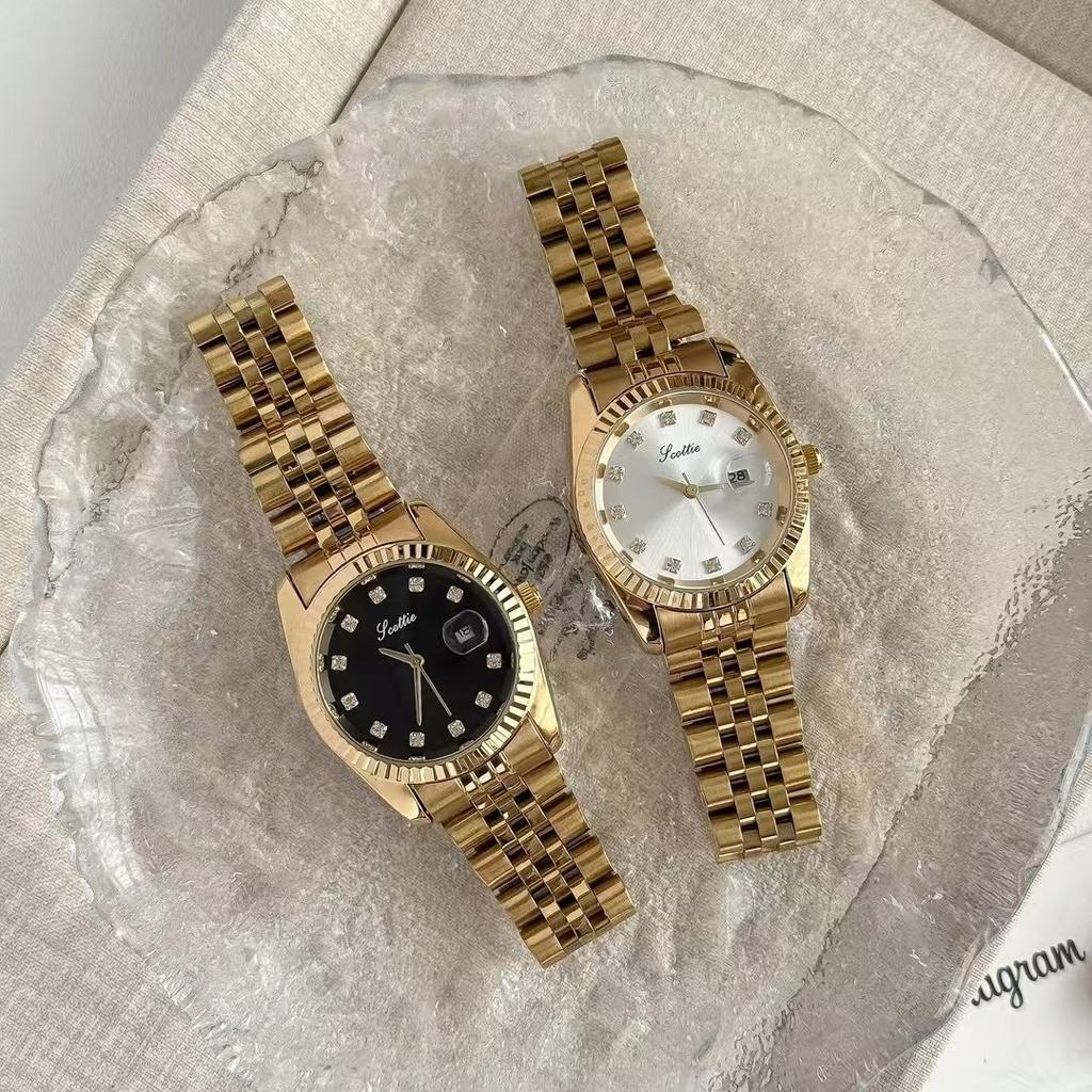 9570 Women'S Watch Classic Versatile Waterproof Calendar Retro Steel Belt