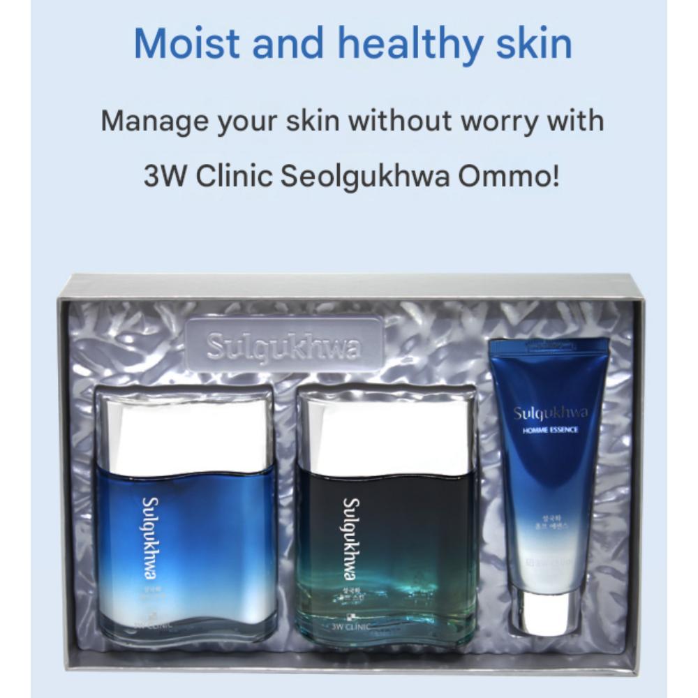 3W CLINIC Seol Gukhwa (Snow Chrysanthemum) Homme 3-Piece Skincare Set