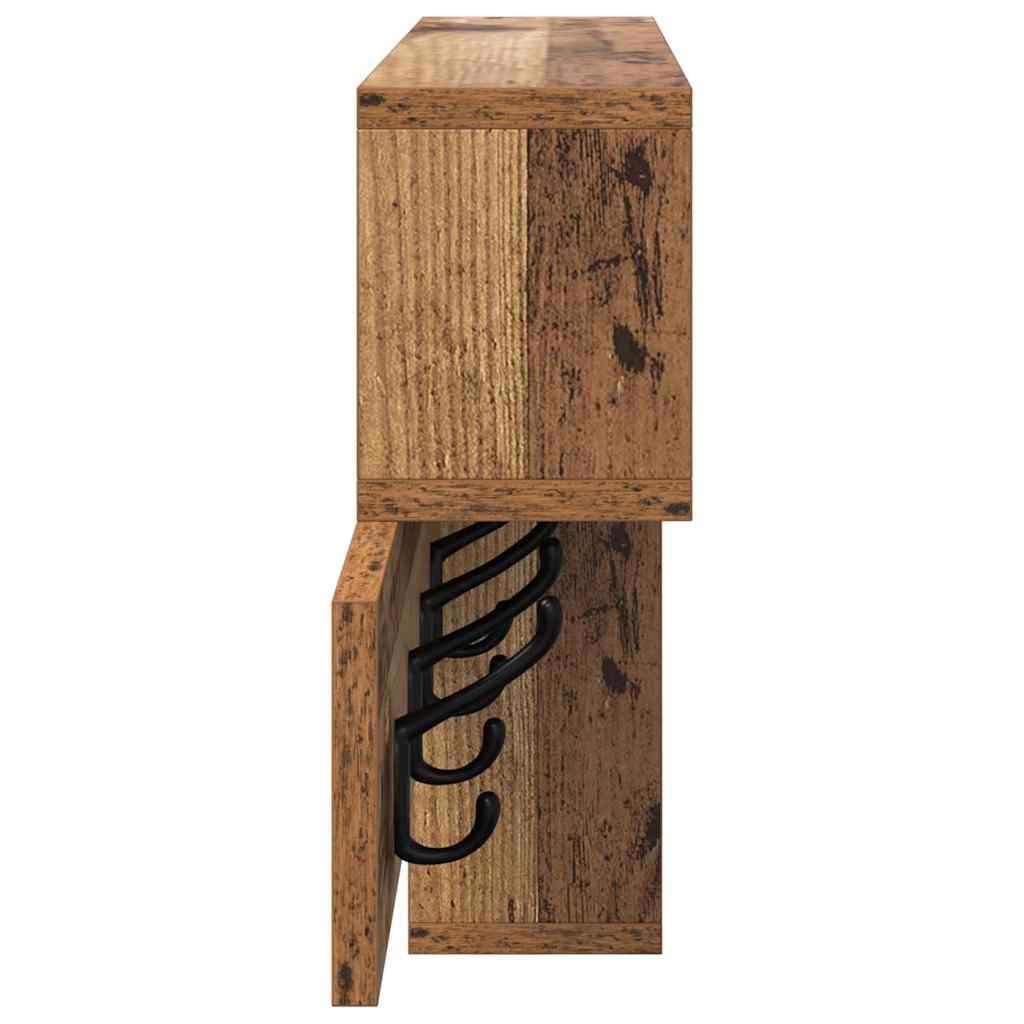 Wall Mounted Nightstand with Shelf Reclaimed Wood Look 100 x 12 x 43.5 cm