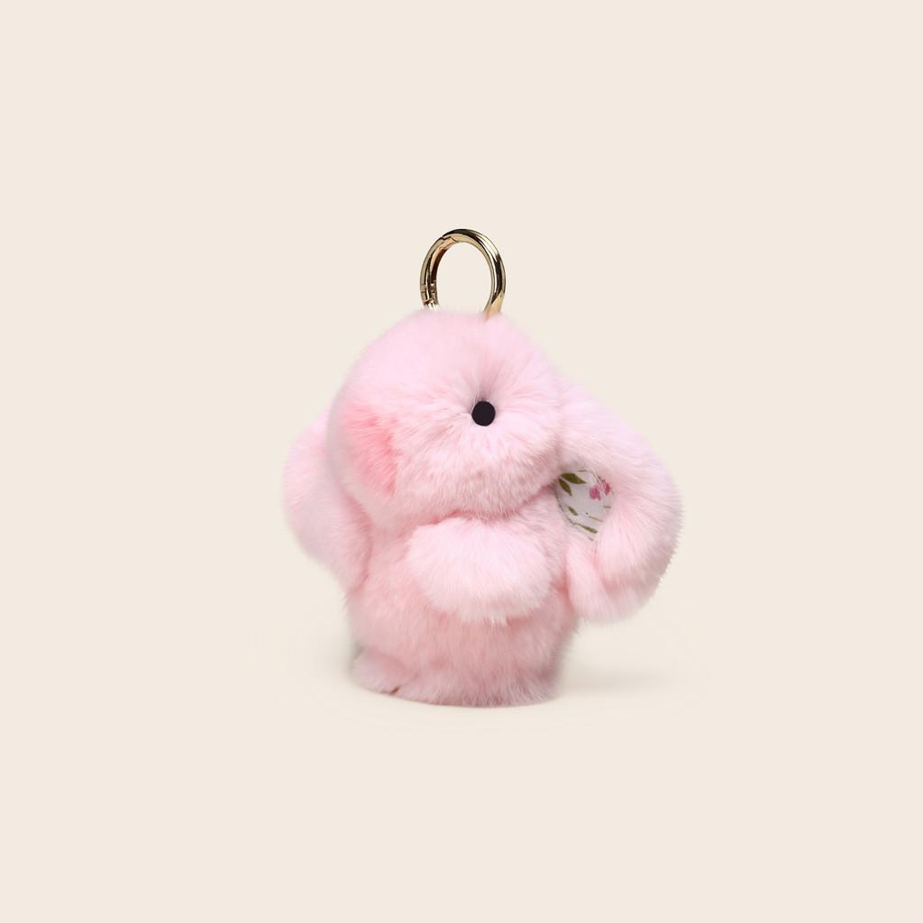 Bunny Keychain Plush With Flower Print For Bag Pendant Decoration Gift Kids